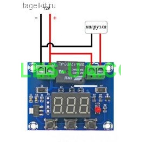 Таймер-лічильник, зворотнього відліку, Uж=12V, нагр. AC220V 10A, XH-M214, 3-и кнопки, Модуль (артикул: 09-1468.) Таймер-лічильник, зворотнього відліку, Uж=12V, нагр. AC220V 10A, XH-M214, 3-и кнопки, Модуль (артикул: 09-1468.)