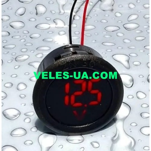 Вольтметр DC4 - 100V, круглий, d34xd30xh18mm, RD, два дроти ( БЕЗ захисту від переполюсовки !) (артикул: 09-1489.RD) Вольтметр DC4 - 100V, круглий, d34xd30xh18mm, RD, два дроти ( БЕЗ захисту від переполюсовки !) (артикул: 09-1489.RD)