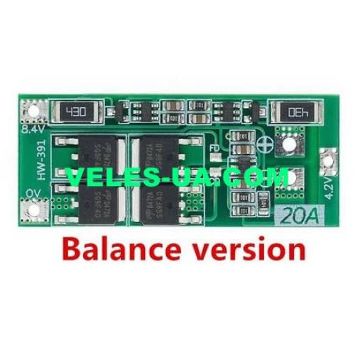 ЗП BMS 2S 20A (8.4A) balanse (артикул: 09-1498.) ЗП BMS 2S 20A (8.4A) balanse (артикул: 09-1498.)