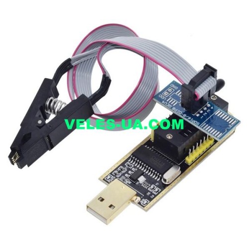Програматор EEPROM на CH341A, 24ХХ и 25ХХ сериї + тестовий затискач, модуль (артикул: 09-1500.) Програматор EEPROM на CH341A, 24ХХ и 25ХХ сериї + тестовий затискач, модуль (артикул: 09-1500.)