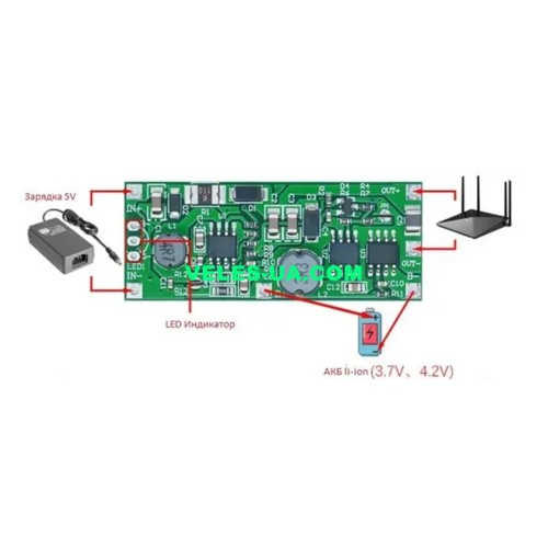 Контролер для безперебійного живлення від LiIon ДБЖ UPS 9V 1A (артикул: 09-1530.) Контролер для безперебійного живлення від LiIon ДБЖ UPS 9V 1A (артикул: 09-1530.)