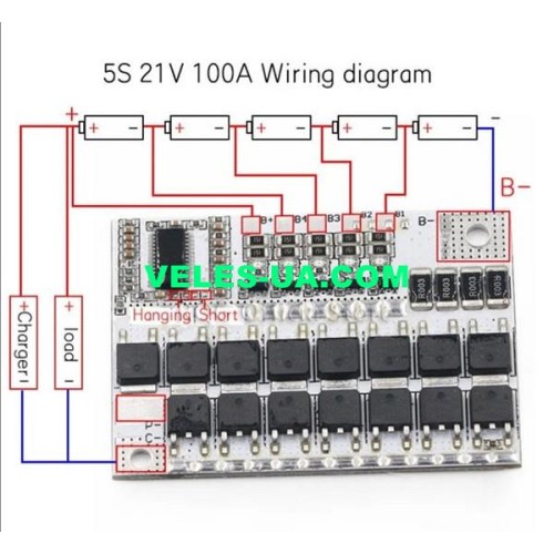 ЗП BMS 5S 100A 21V (артикул: 09-1565.) ЗП BMS 5S 100A 21V (артикул: 09-1565.)