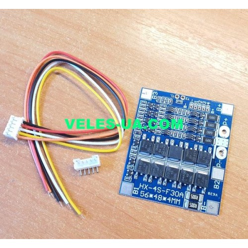 ЗП BMS 4S 30A 12/14.4V Li-Fe, HX-4S-F30A (артикул: 09-1613.) ЗП BMS 4S 30A 12/14.4V Li-Fe, HX-4S-F30A (артикул: 09-1613.)
