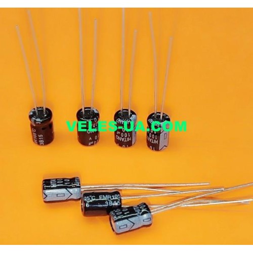 конденсатор 100 mkF x 10V 105C 6x7 mini (артикул: 10-0200) конденсатор 100 mkF x 10V 105C 6x7 mini (артикул: 10-0200)