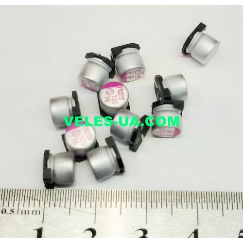 конденсатор 100 mkF x 16V 105C 6х5.4 SMD (артикул: 10-0845) конденсатор 100 mkF x 16V 105C 6х5.4 SMD (артикул: 10-0845)