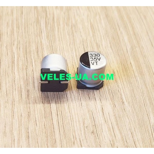 конденсатор 330 mkF x 35V 105C 10х10,5 SMD (артикул: 10-0859) конденсатор 330 mkF x 35V 105C 10х10,5 SMD (артикул: 10-0859)