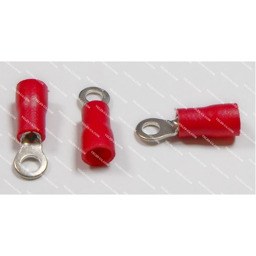 Клема тип ''O'' d3,2mm на дріт 0,5-1,5кв,мм, ізольована RD RV 1-3,2 (артикул: 17-1002.) Клема тип ''O'' d3,2mm на дріт 0,5-1,5кв,мм, ізольована RD RV 1-3,2 (артикул: 17-1002.)
