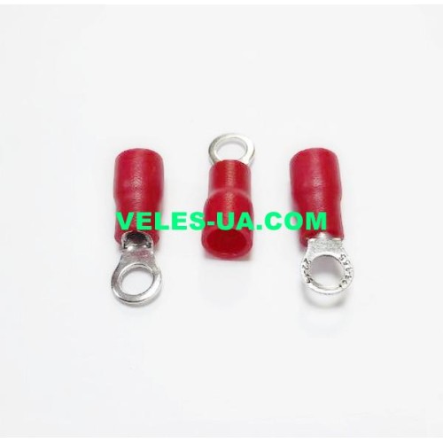 Клема тип ''O'' d3,7mm на дріт 0,5-1,5кв,мм ізольована RD (артикул: 17-1004.) Клема тип ''O'' d3,7mm на дріт 0,5-1,5кв,мм ізольована RD (артикул: 17-1004.)