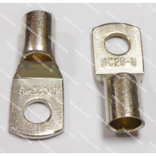 Клема силова тип ''O'' d6,0mm на дріт 25кв.мм Мідь Оцинкована, 4AWG, не ізольована (артикул: 17-1030.) Клема силова тип ''O'' d6,0mm на дріт 25кв.мм Мідь Оцинкована, 4AWG, не ізольована (артикул: 17-1030.)