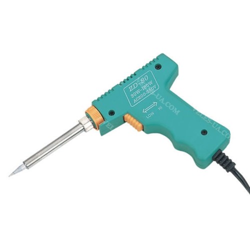 Паяльник-пістолет пластиковий ZD80 (220V, 30-130W) (артикул: 18-0192.) Паяльник-пістолет пластиковий ZD80 (220V, 30-130W) (артикул: 18-0192.)
