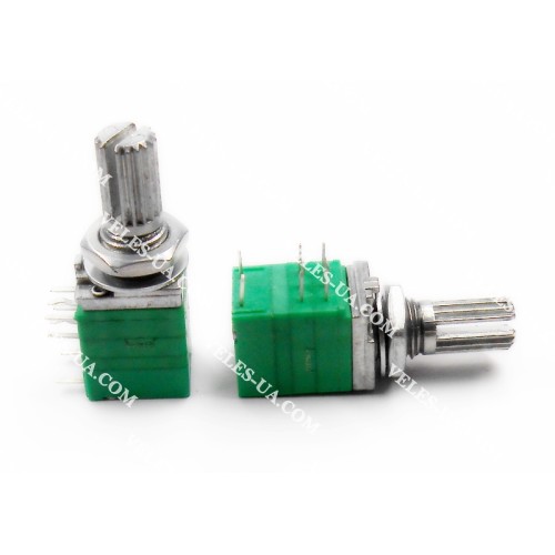 Резистор 10кОм B RK097-PH-15KQ (8pin, стерео- з вимикачем) (артикул: 22-0204.) Резистор 10кОм B RK097-PH-15KQ (8pin, стерео- з вимикачем) (артикул: 22-0204.)