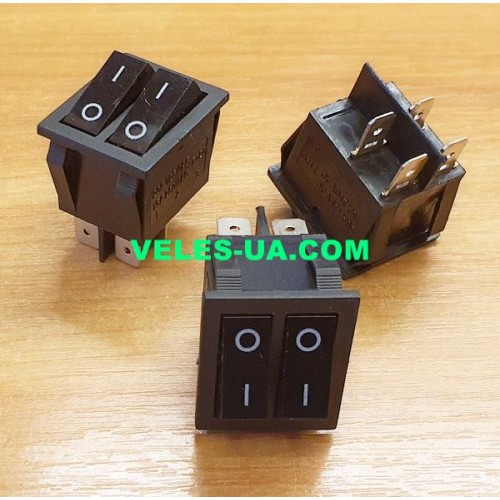 IRS2101-1A, KCD2-2101 Перемикач клавішний вузький х2 без підсв.ON-OFF 4P ЧОРНИЙ 15A/250VAC (артикул: 23-0006.BK) IRS2101-1A, KCD2-2101 Перемикач клавішний вузький х2 без підсв.ON-OFF 4P ЧОРНИЙ 15A/250VAC (артикул: 23-0006.BK)