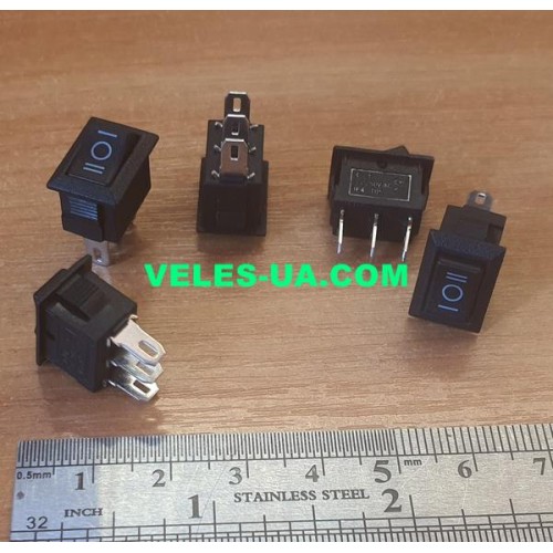 SMRS102-2, KCD1-11 Перемикач клавішний mini без підсвітки ON-OFF-ON 3P ЧОРНИЙ 3A/250VAC (артикул: 23-0043.BK) SMRS102-2, KCD1-11 Перемикач клавішний mini без підсвітки ON-OFF-ON 3P ЧОРНИЙ 3A/250VAC (артикул: 23-0043.BK)