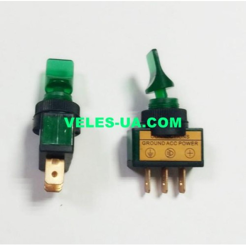 ASW-14D Авто- перемикач тумблер з пісвідкою ON-OFF 3P ЗЕЛЕНИЙ 20A/12VCD (артикул: 23-0332.GN) ASW-14D Авто- перемикач тумблер з пісвідкою ON-OFF 3P ЗЕЛЕНИЙ 20A/12VCD (артикул: 23-0332.GN)