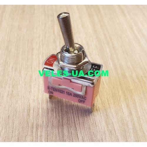 Тумблер big 2pin ON-OFF вив.п/гвинт 125VAC 15A / 250VAC 6A, E-TEN1021 (артикул: 23-0414.) Тумблер big 2pin ON-OFF вив.п/гвинт 125VAC 15A / 250VAC 6A, E-TEN1021 (артикул: 23-0414.)