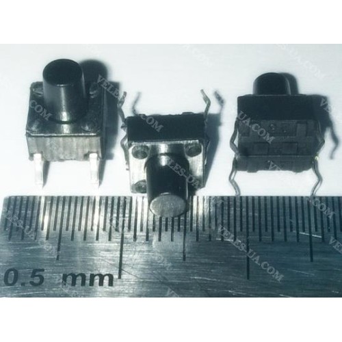 кнопка тактова 6х6х 7,5, 4pin 4мм, шток мм (артикул: 23-0506.) кнопка тактова 6х6х 7,5, 4pin 4мм, шток мм (артикул: 23-0506.)