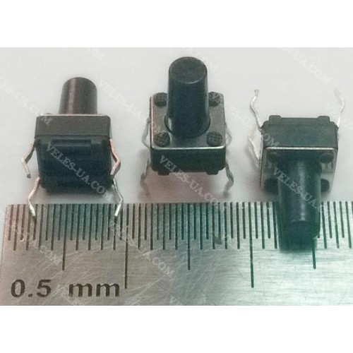 кнопка тактова 6х6х 9,5, 4pin 4мм, шток мм (артикул: 23-0508.) кнопка тактова 6х6х 9,5, 4pin 4мм, шток мм (артикул: 23-0508.)