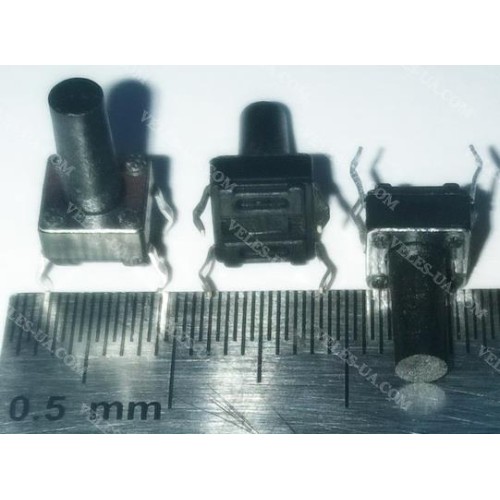 кнопка тактова 6х6х11, 4pin 4мм, шток мм (артикул: 23-0509.) кнопка тактова 6х6х11, 4pin 4мм, шток мм (артикул: 23-0509.)