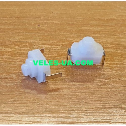 Мікрик 2pin 12х8х7мм з фіксацією 30V 1A (для фонариків) W, Fe (артикул: 23-0940.W) Мікрик 2pin 12х8х7мм з фіксацією 30V 1A (для фонариків) W, Fe (артикул: 23-0940.W)