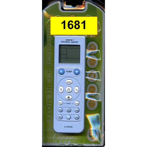 Пульт Кондиціонер K-9098 універсал. 1000 in 1 (артикул: 24-1681) Пульт Кондиціонер K-9098 універсал. 1000 in 1 (артикул: 24-1681)