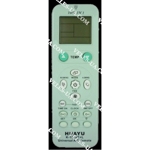 Пульт Кондиціонер K-1038E+L GREEN універсальний (артикул: 24-2176) Пульт Кондиціонер K-1038E+L GREEN універсальний (артикул: 24-2176)