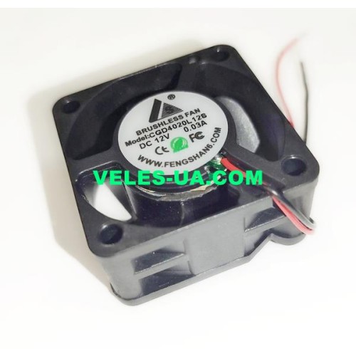 вентилятор 40х40х20мм 12V 0,03A DC FD4020D12LS, 2 дрота (артикул: 25-0423.) вентилятор 40х40х20мм 12V 0,03A DC FD4020D12LS, 2 дрота (артикул: 25-0423.)