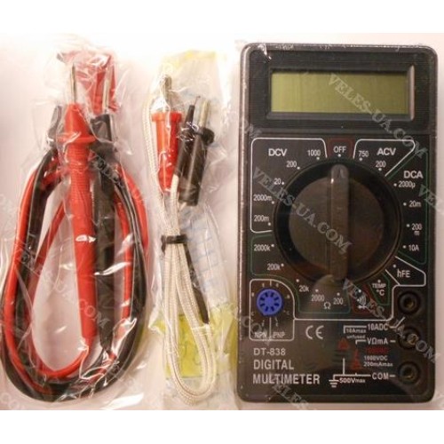 Тестер DT838 BUZ+температура (артикул: 25-0763.) Тестер DT838 BUZ+температура (артикул: 25-0763.)