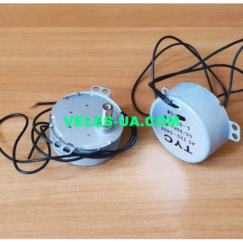 двигун 220V до Мікрохвильових Печей, вал L=15mm, d=7mm, TYC AC220-240V, 50/60Hz, 5-6R/min, CW (артикул: 25-3504) двигун 220V до Мікрохвильових Печей, вал L=15mm, d=7mm, TYC AC220-240V, 50/60Hz, 5-6R/min, CW (артикул: 25-3504)