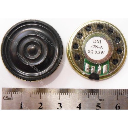 Дин.Pmax= 0.5W (Pua= 0,038 Вт), 32мм, 8 Ohm, model:TRI20N-A, метал 1шт (артикул: 28-0222.) Дин.Pmax= 0.5W (Pua= 0,038 Вт), 32мм, 8 Ohm, model:TRI20N-A, метал 1шт (артикул: 28-0222.)