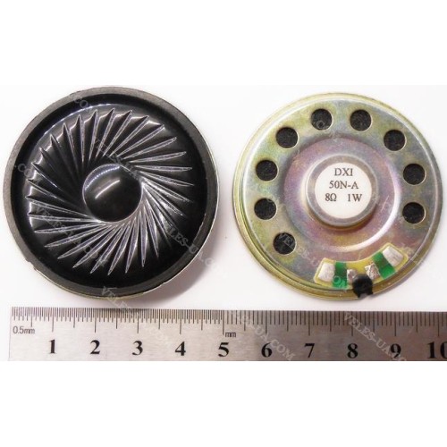 Дин.Pmax= 1W (Pua= 0,15 Вт), 50мм, 8 Ohm, 10.0mm, model:DXI50N-A, метал 1шт (артикул: 28-0281.) Дин.Pmax= 1W (Pua= 0,15 Вт), 50мм, 8 Ohm, 10.0mm, model:DXI50N-A, метал 1шт (артикул: 28-0281.)