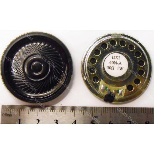 Дин.Pmax= 1W (Pua= 0,15 Вт), 40мм, 50 Ohm, model:DXI40N-A, метал 1шт (артикул: 28-0284.) Дин.Pmax= 1W (Pua= 0,15 Вт), 40мм, 50 Ohm, model:DXI40N-A, метал 1шт (артикул: 28-0284.)
