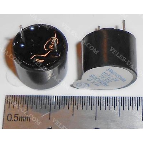 Бузер DC 5V з генератором KPX-1205B, d12x9.5mm, 4-6VDC, 85dB, 2.3+-0.3kHz (артикул: 28-0525.) Бузер DC 5V з генератором KPX-1205B, d12x9.5mm, 4-6VDC, 85dB, 2.3+-0.3kHz (артикул: 28-0525.)