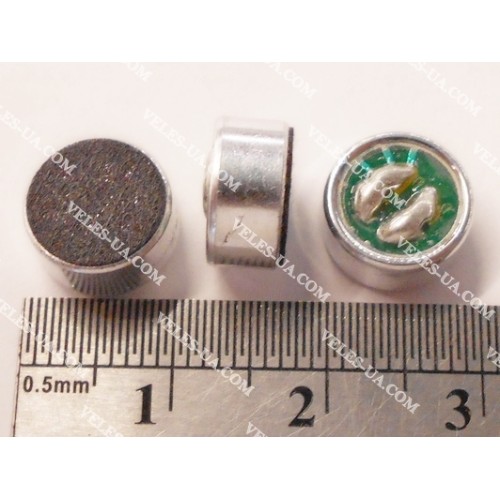 Мікрофон електретний, d9.7x4,5mm, 1.5VDC, -60dB, 680 Ohm, Китай (артикул: 28-0764.) Мікрофон електретний, d9.7x4,5mm, 1.5VDC, -60dB, 680 Ohm, Китай (артикул: 28-0764.)