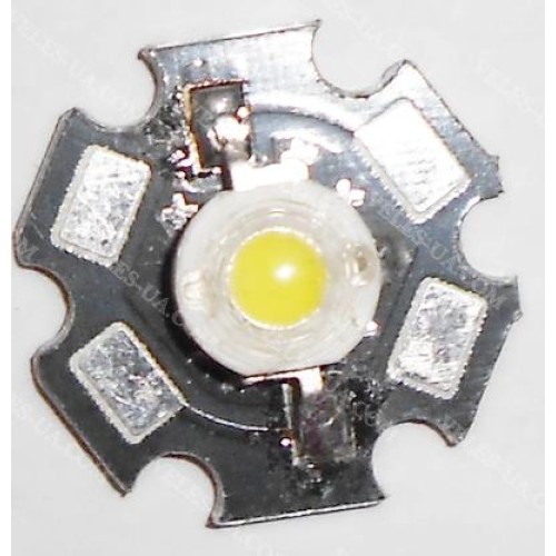 світлодіод 1W/3,2…3,4V/350mA 6000-6500K, БІЛИЙ Холодний (з радіатором) (артикул: 29-0016.WC) світлодіод 1W/3,2…3,4V/350mA 6000-6500K, БІЛИЙ Холодний (з радіатором) (артикул: 29-0016.WC)