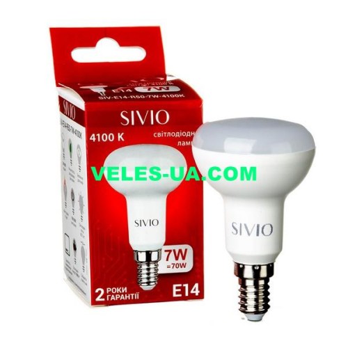 LED-лампа E14-SIV-R50-7W-4100K SIVIO (артикул: 29-0168.WN) LED-лампа E14-SIV-R50-7W-4100K SIVIO (артикул: 29-0168.WN)
