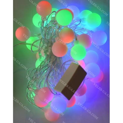 гірлянда 40LED, Шарик матовий, RGB, чорний дріт, 40PLASTIC-1 (артикул: 29-0762RGB) гірлянда 40LED, Шарик матовий, RGB, чорний дріт, 40PLASTIC-1 (артикул: 29-0762RGB)