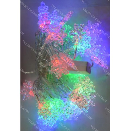 гірлянда 40LED, Сніжинка плоска прозора, RGB (артикул: 29-0767.RGB) гірлянда 40LED, Сніжинка плоска прозора, RGB (артикул: 29-0767.RGB)