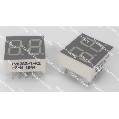 LED індикатор 2 роз., Анод, GN, 0.36 LED індикатор 2 роз., Анод, GN, 0.36