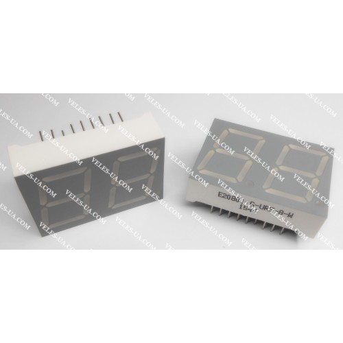 LED індикатор 2 роз., Анод, RD, 0.80 LED індикатор 2 роз., Анод, RD, 0.80