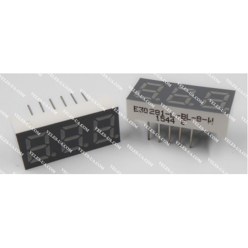 LED індикатор 3 роз., Катод, BL, 0.28 LED індикатор 3 роз., Катод, BL, 0.28