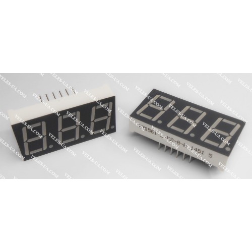 LED індикатор 3 роз., Катод, GN, 0.56 LED індикатор 3 роз., Катод, GN, 0.56