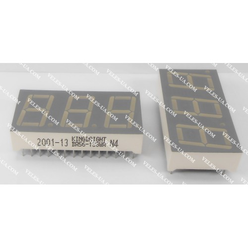 LED індикатор 3 роз., Анод, GN, 0.56 LED індикатор 3 роз., Анод, GN, 0.56