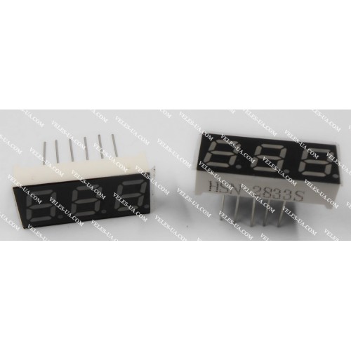 LED індикатор 3 роз., Катод, RD, 0.28 LED індикатор 3 роз., Катод, RD, 0.28