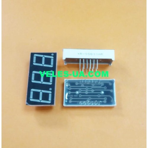 LED індикатор 3 роз., Катод, RD, 0,56 LED індикатор 3 роз., Катод, RD, 0,56