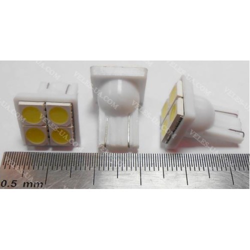 авто-лампочка T10- 4LED SMD5050 (всі з торця) БІЛИЙ код-254W (артикул: 29-1056.W) авто-лампочка T10- 4LED SMD5050 (всі з торця) БІЛИЙ код-254W (артикул: 29-1056.W)