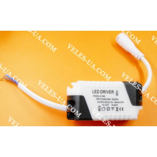 Драйвер для LED 18W, Iвих=300мА , Uвих=24-72VDC, Uвх=85-265VAC 50/60Hz (артикул: 29-3010) Драйвер для LED 18W, Iвих=300мА , Uвих=24-72VDC, Uвх=85-265VAC 50/60Hz (артикул: 29-3010)