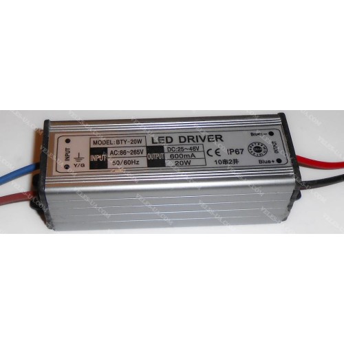 Драйвер для LED 20W, Iвих=600мА , Uвих=25-46V, Uвх=85-265VAC 50/60Hz, IP65 (артикул: 29-3018) Драйвер для LED 20W, Iвих=600мА , Uвих=25-46V, Uвх=85-265VAC 50/60Hz, IP65 (артикул: 29-3018)
