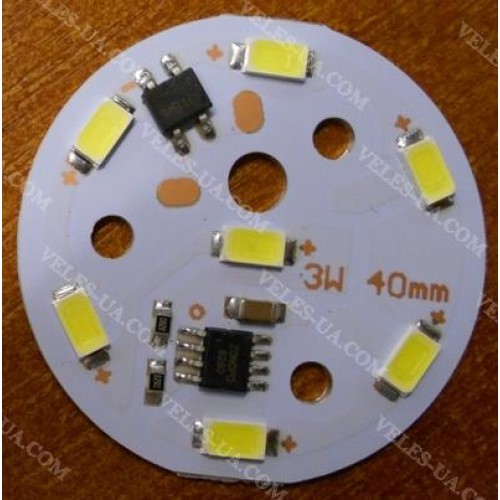 модуль LED d 40mm 3W AC220V 7LED5630 білий холодний (артикул: 29-3701.WC) модуль LED d 40mm 3W AC220V 7LED5630 білий холодний (артикул: 29-3701.WC)