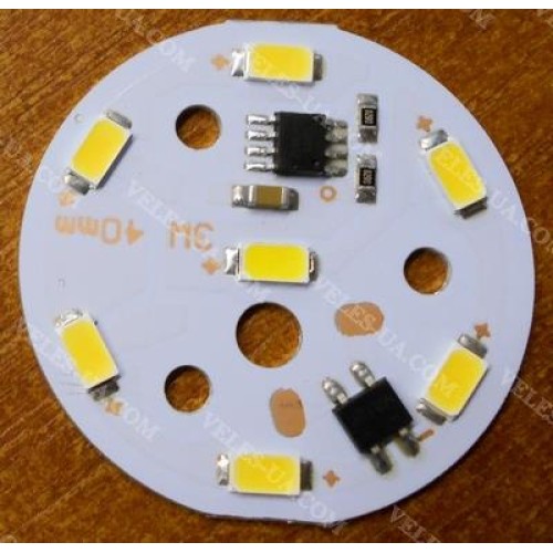 модуль LED d 40mm 3W AC220V 7LED5630 білий теплий (артикул: 29-3701.WW) модуль LED d 40mm 3W AC220V 7LED5630 білий теплий (артикул: 29-3701.WW)