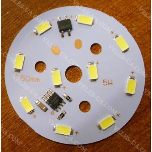 модуль LED d 50mm 5W AC220V 10LED5630 білий холодний (артикул: 29-3702.WC) модуль LED d 50mm 5W AC220V 10LED5630 білий холодний (артикул: 29-3702.WC)